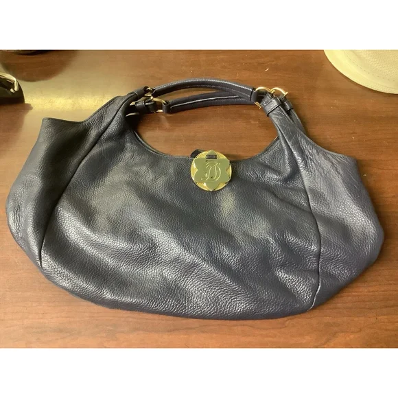 Draper James Navy Leather Tote Bag Very Beautiful Bag - Picture 1 of 11